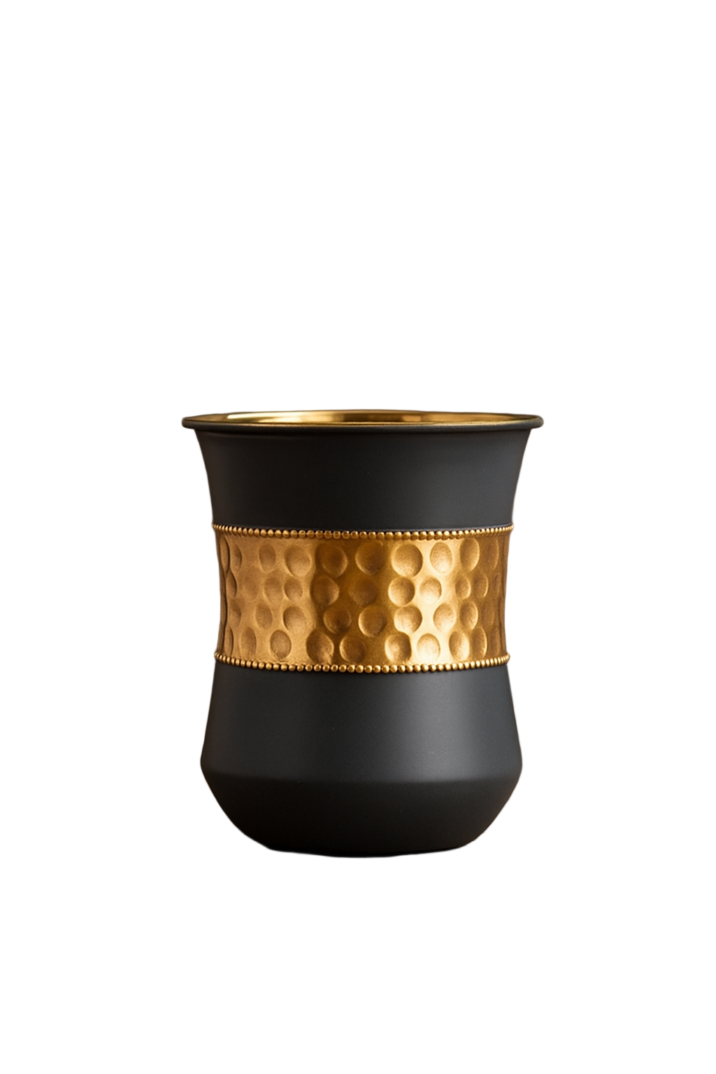 Copper Hammered Bottle & 2 Glass Gift Set - Grey Silk Finish Handcrafted