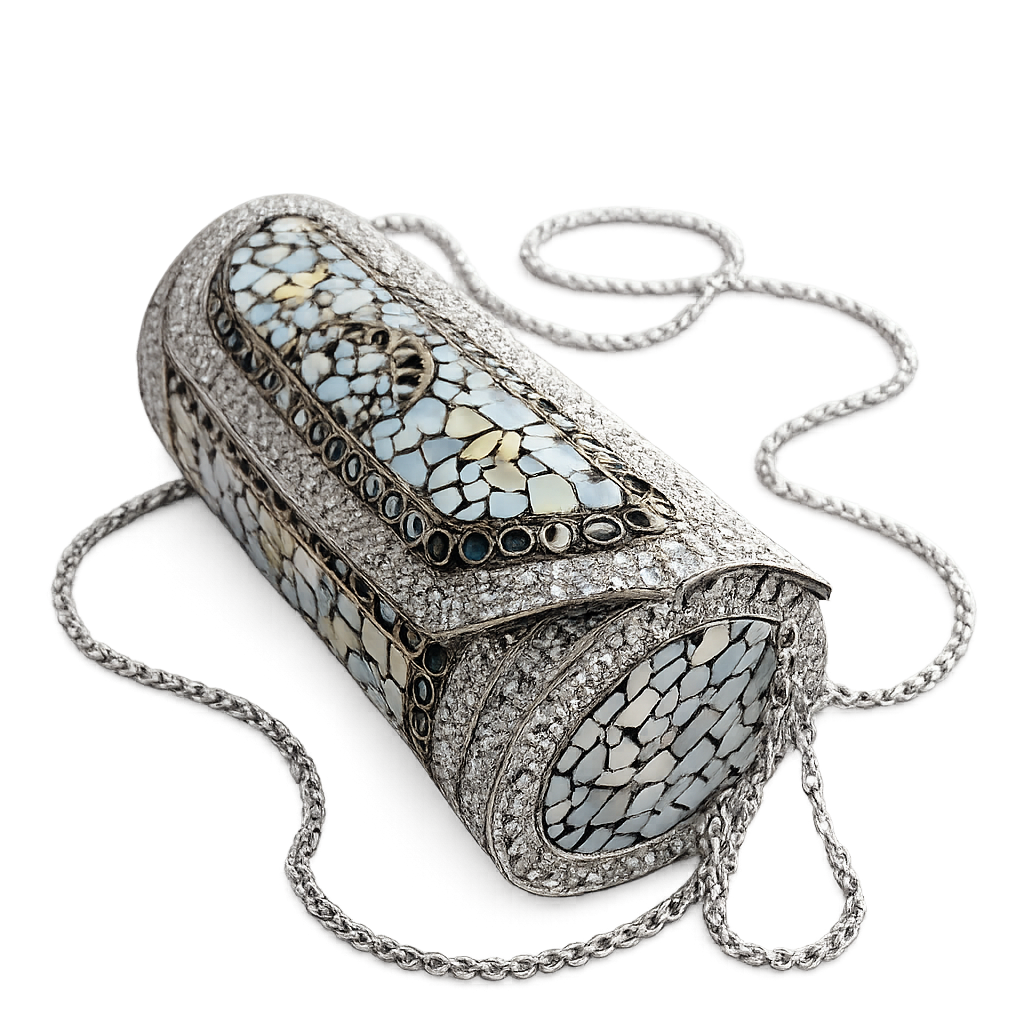 Metal Clutch Bag with Chain Strap