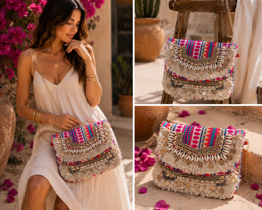 Multicolour Tribal Boho Clutch Bag 6