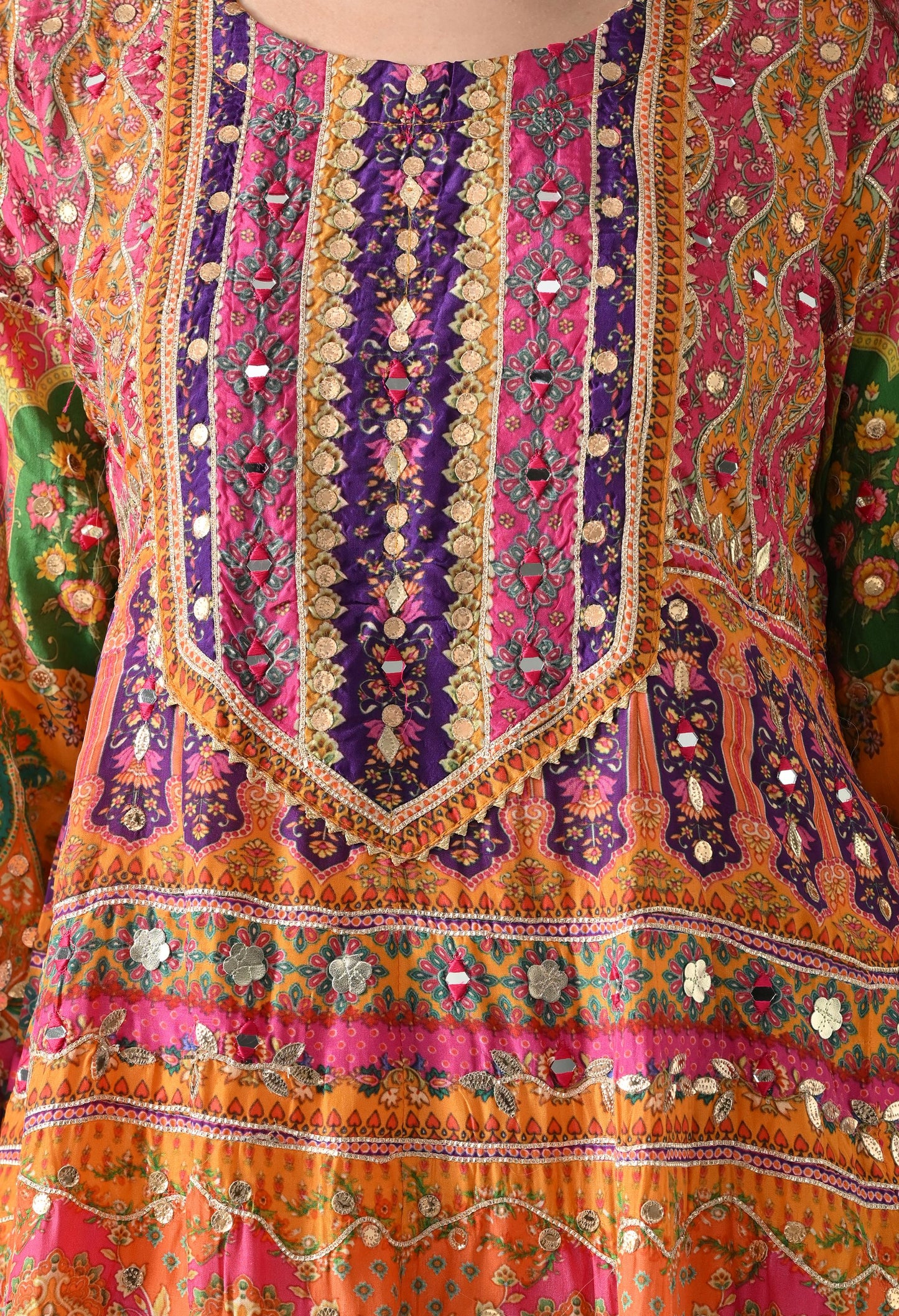Bright Orange Suit with Tulip Pants & Dupatta Size 40