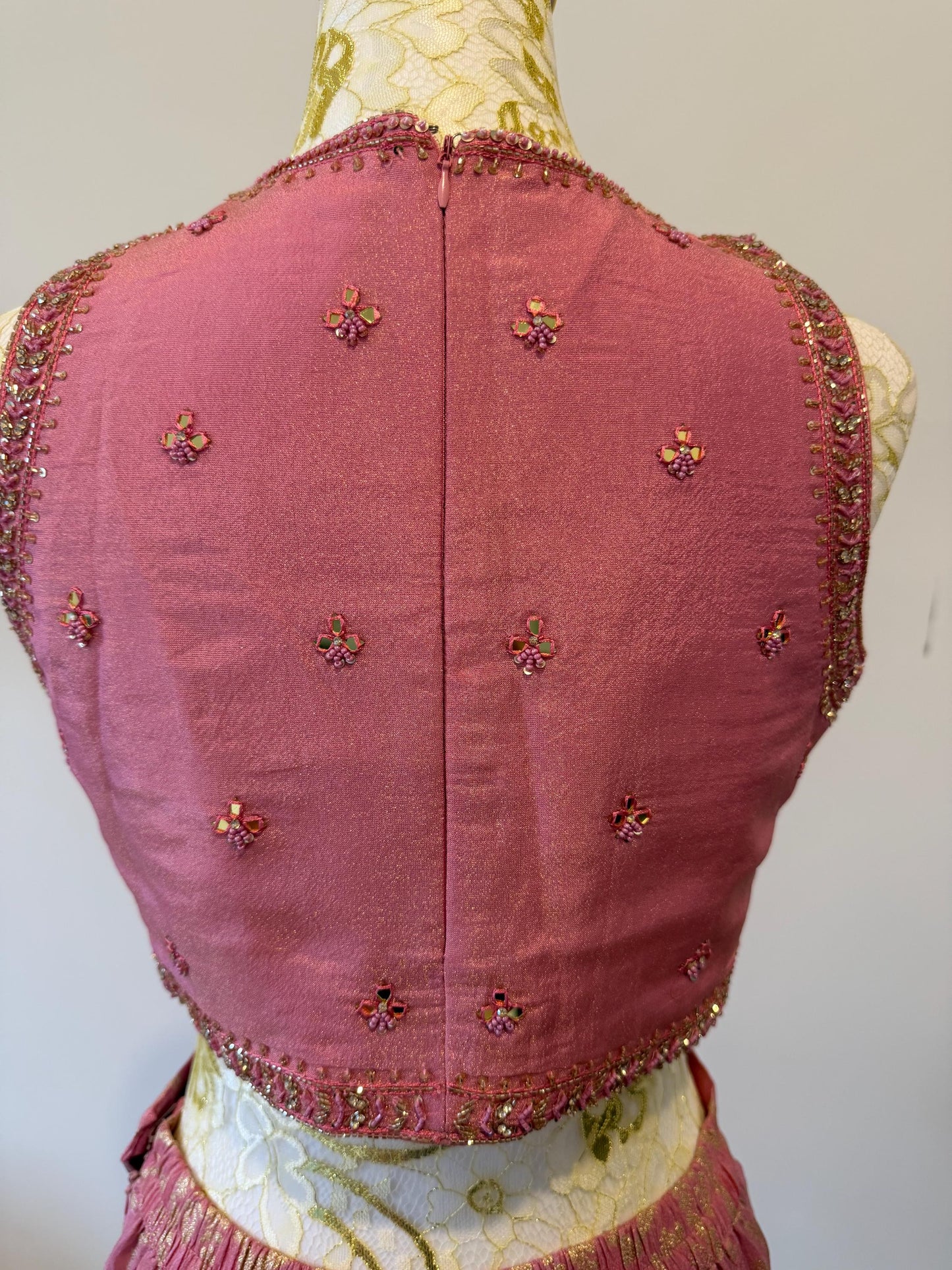 Dusty Pink Brocade indo western outfit
