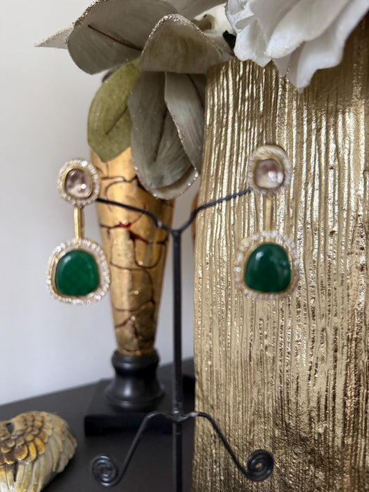 Emerald Green Statement Earrings