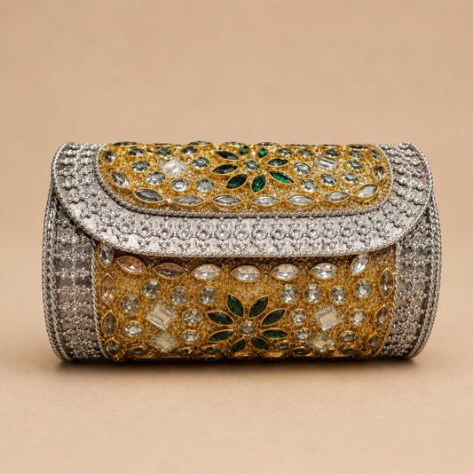 Handmade Gold Silver Metal Clutch Purse
