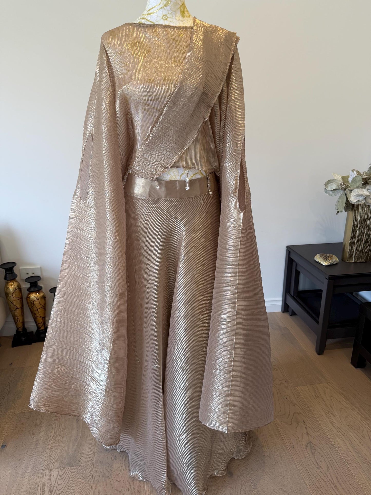 Rose Gold Champagne Crush Georgette Lehenga Set