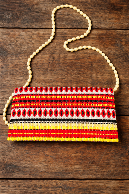 Handwoven Boho Clutch Bag with Strap