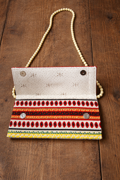 Handwoven Boho Clutch Bag with Strap