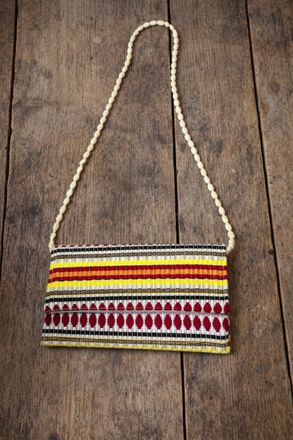 Handwoven Boho Clutch Bag with Strap