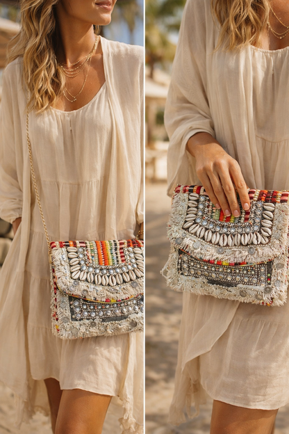 Embellished Boho Tribal Clutch bag 2