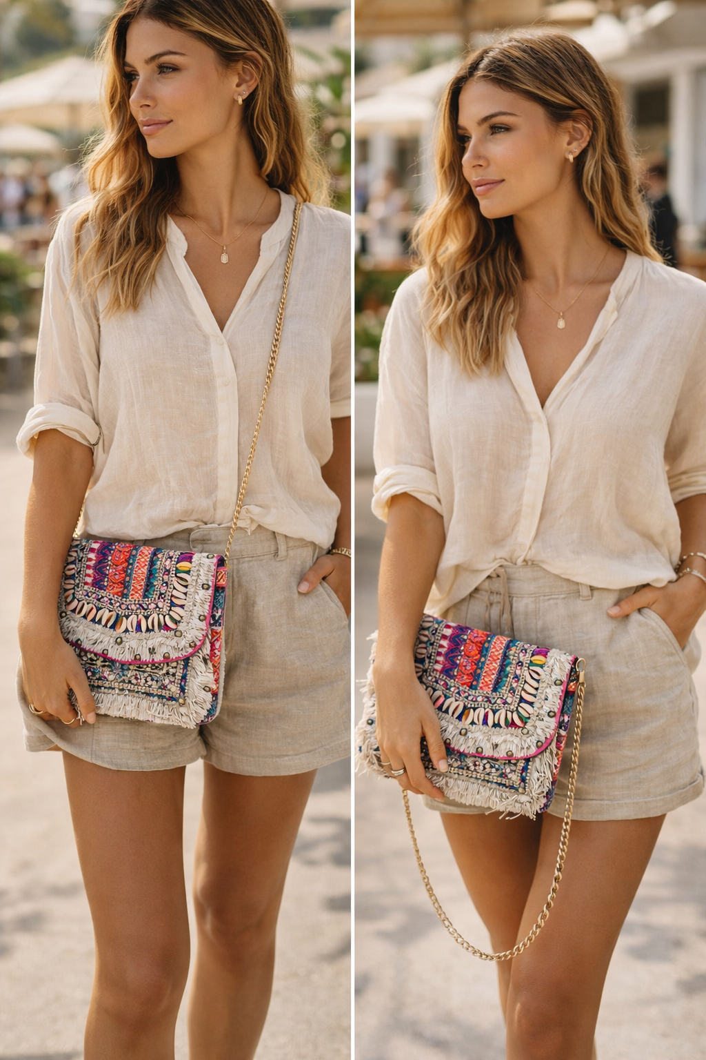 Multicolour Boho Tribal Clutch Bag 3