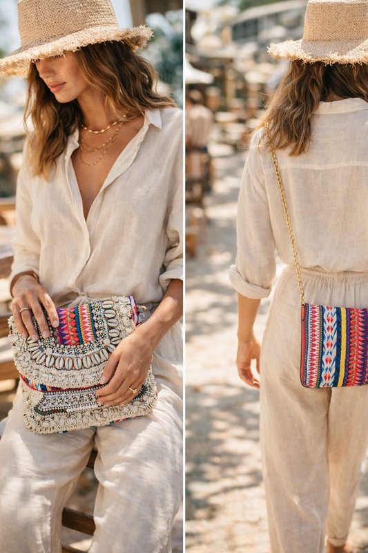 Multicolour Boho Tribal Clutch Bag 3