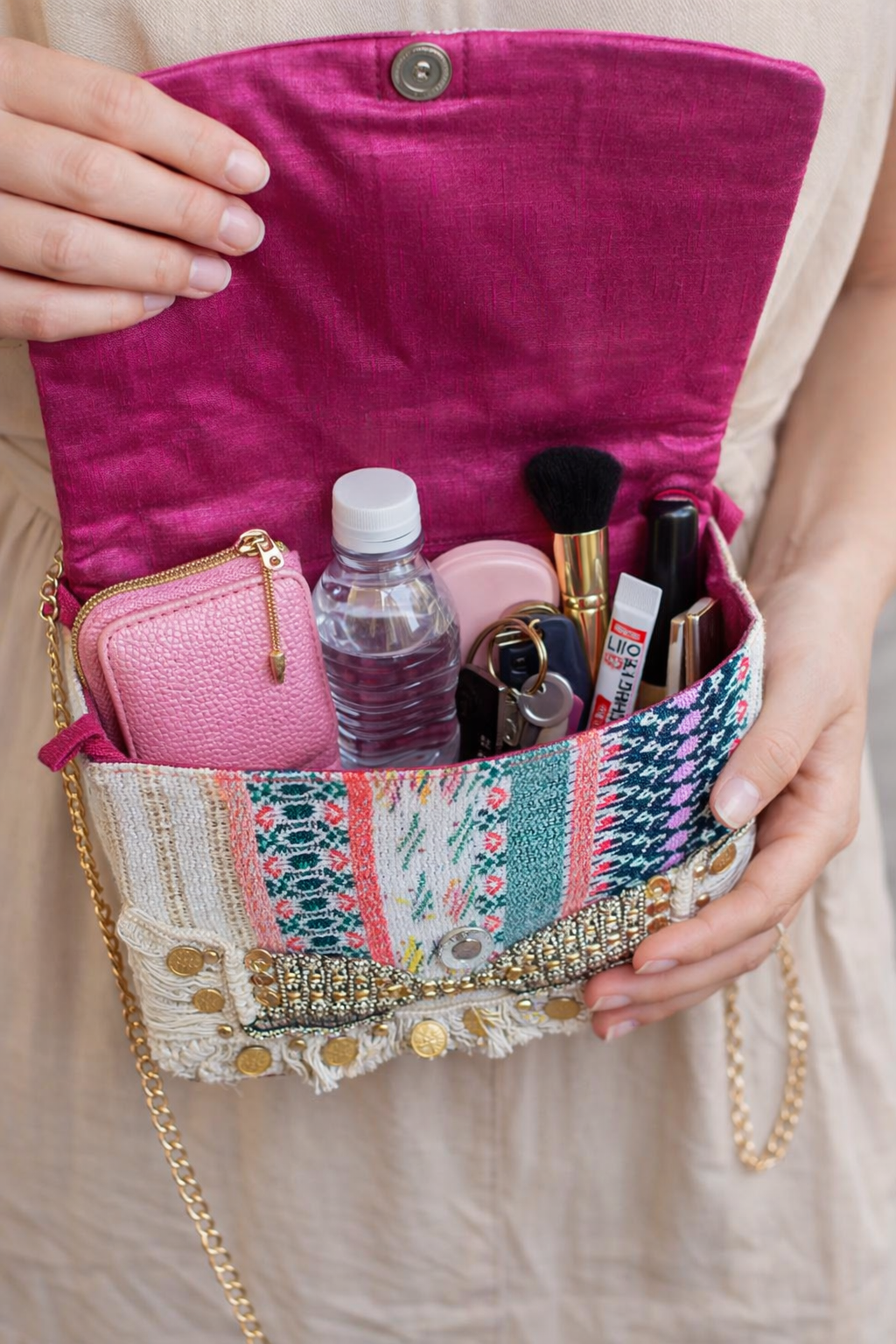 Fabric bag with decorative embellishments 5