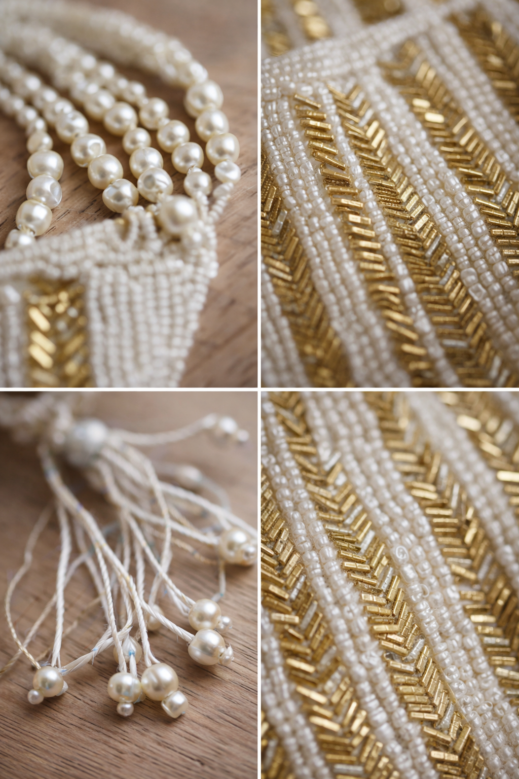 Handcrafted Pearl & Gold Beaded Potli Handbag