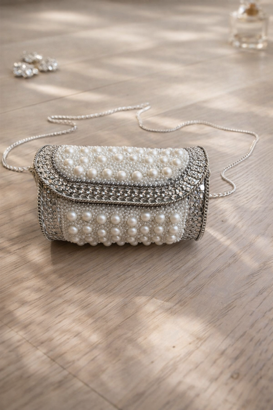 Embellished Metal Clutch Bag