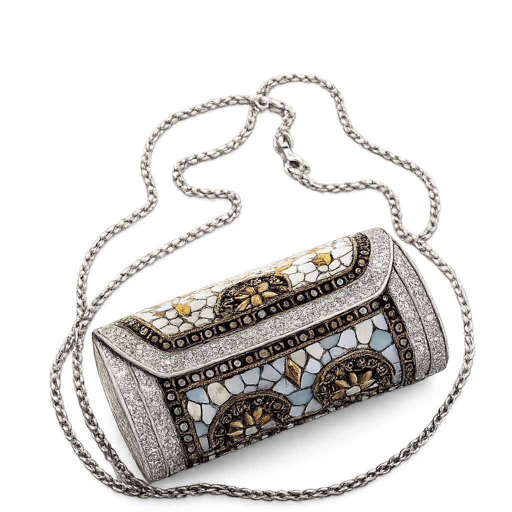Metal Clutch Bag with Chain Strap