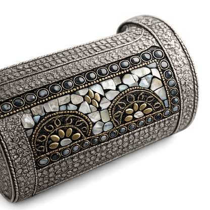 Metal Clutch Bag with Chain Strap