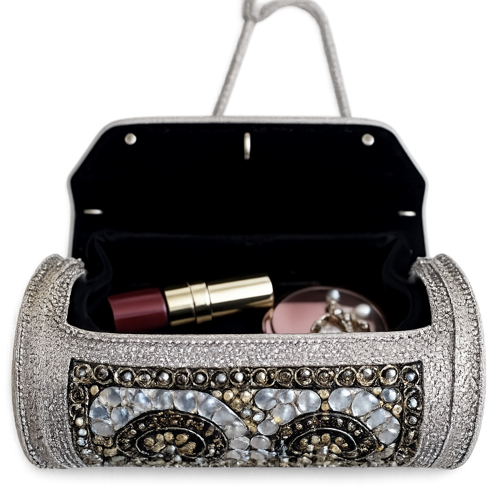 Metal Clutch Bag with Chain Strap