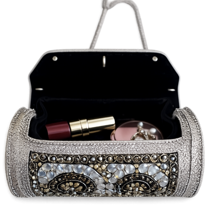 Metal Clutch Bag with Chain Strap