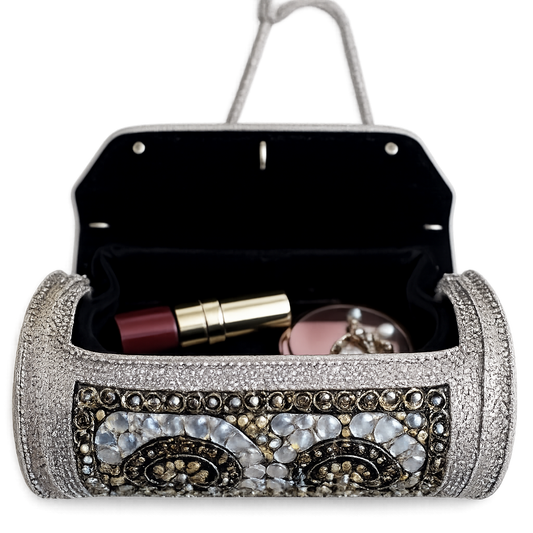 Metal Clutch Bag with Chain Strap