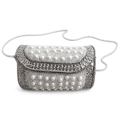 Embellished Metal Clutch Bag