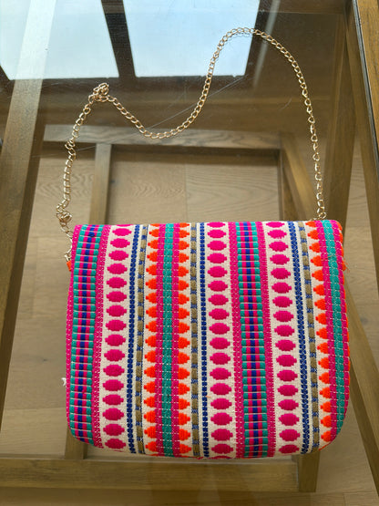Multicolour Tribal Boho Clutch Bag 6