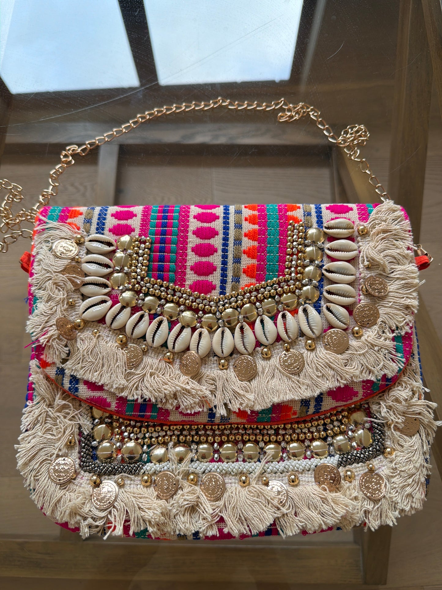 Multicolour Tribal Boho Clutch Bag 6