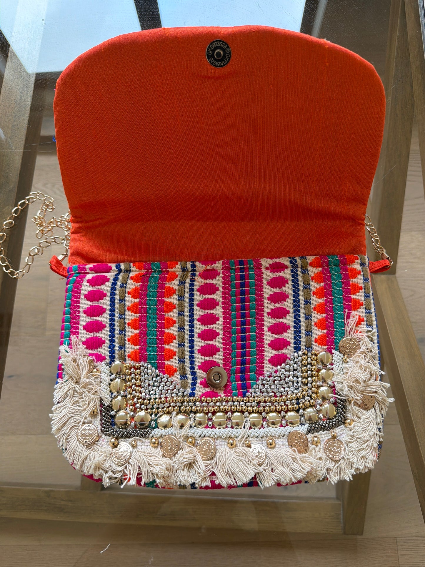 Multicolour Tribal Boho Clutch Bag 6