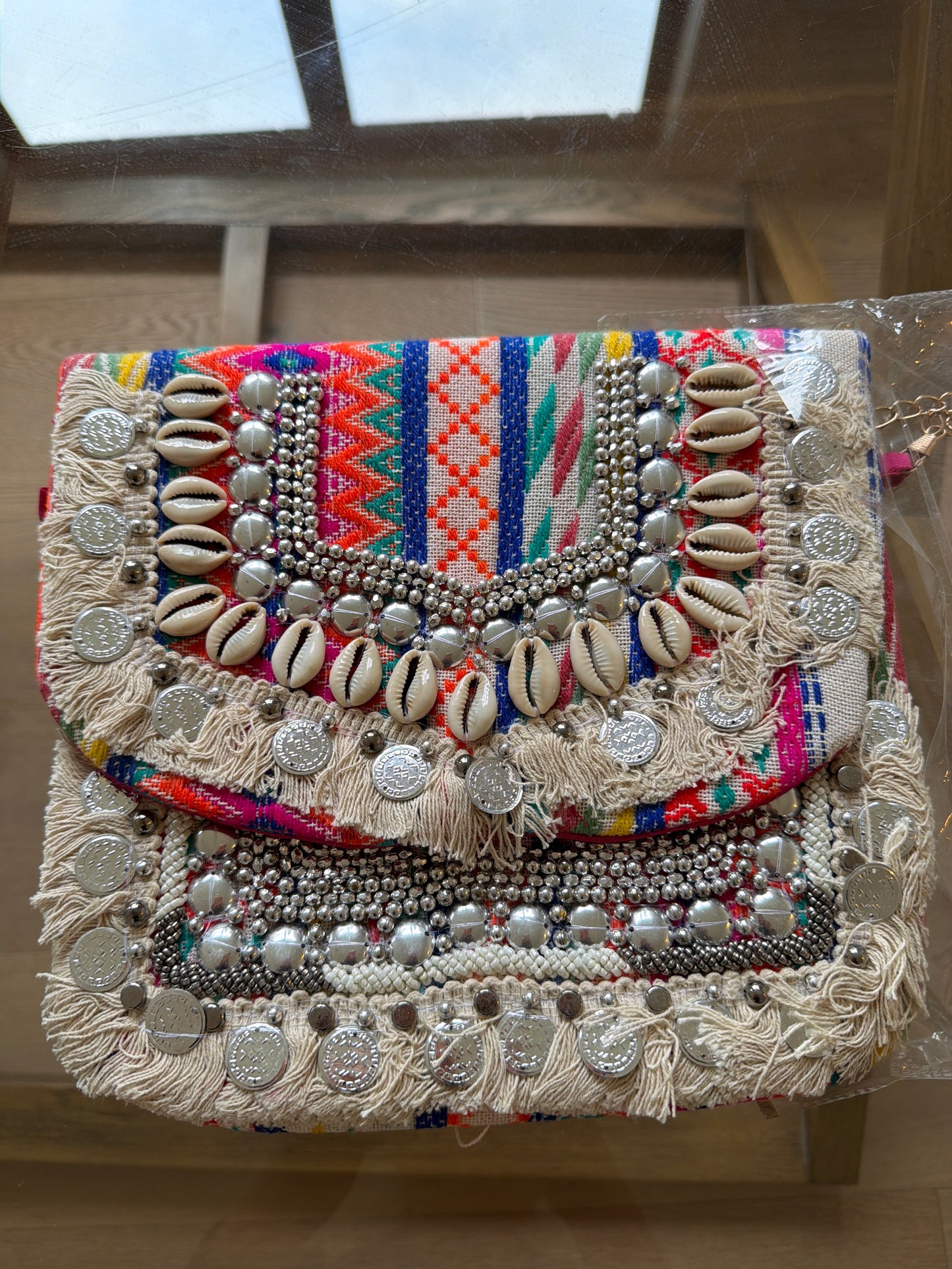 Multicolour Boho Tribal Clutch Bag 3