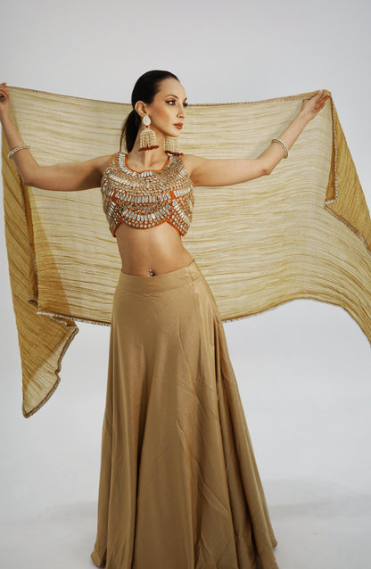 Golden Glow Indo-Western Lehenga