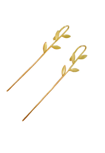 Gold-Plated Leaf Ear Cuff: Elegant Lightweight Ear Climber