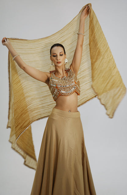 Golden Glow Indo-Western Lehenga