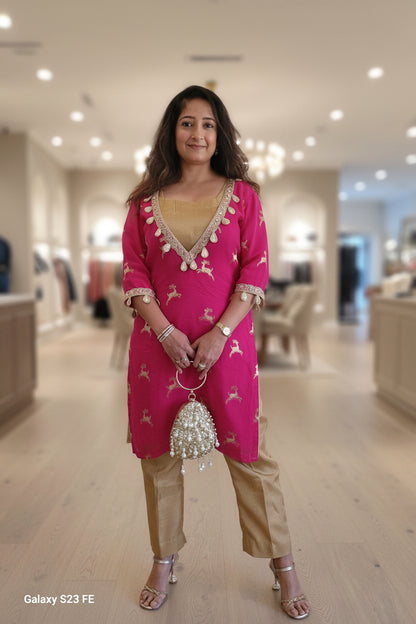 Hot pink indo western outfit