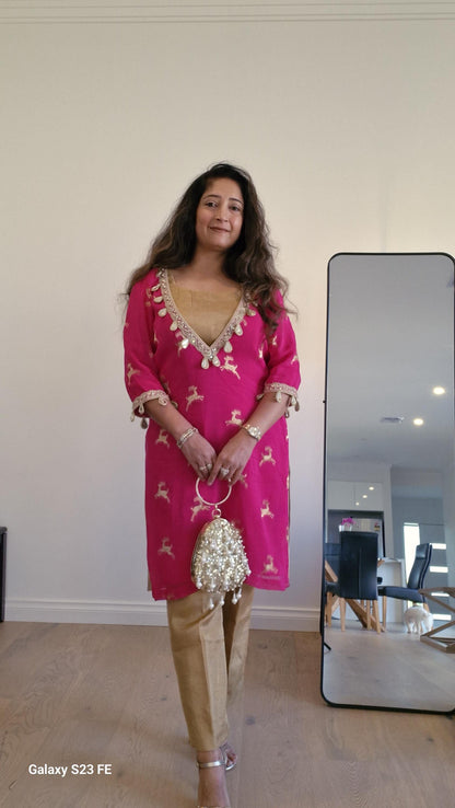Hot pink indo western outfit