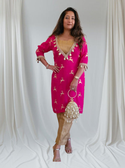 Hot pink indo western outfit