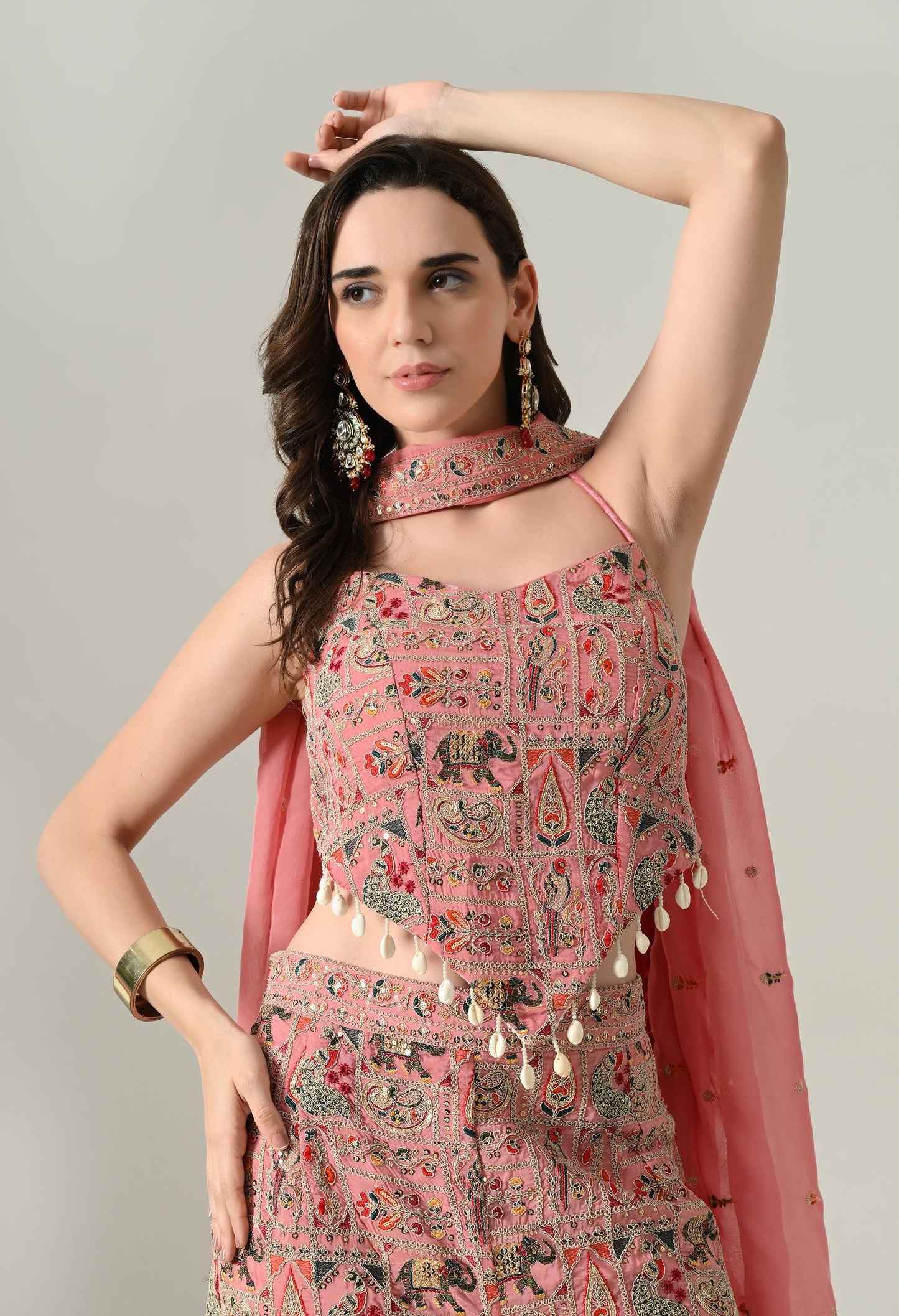 Dori-Back Pink Indo-Western Fusion Outfit | Size 38