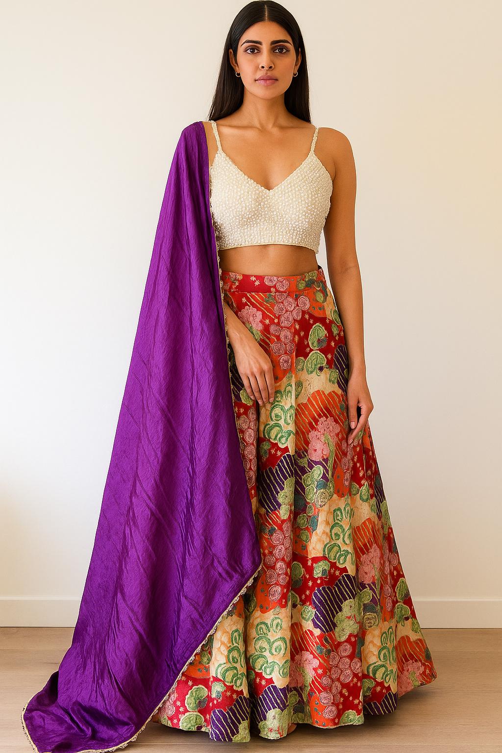 Floral Mosaic Couture Lehenga