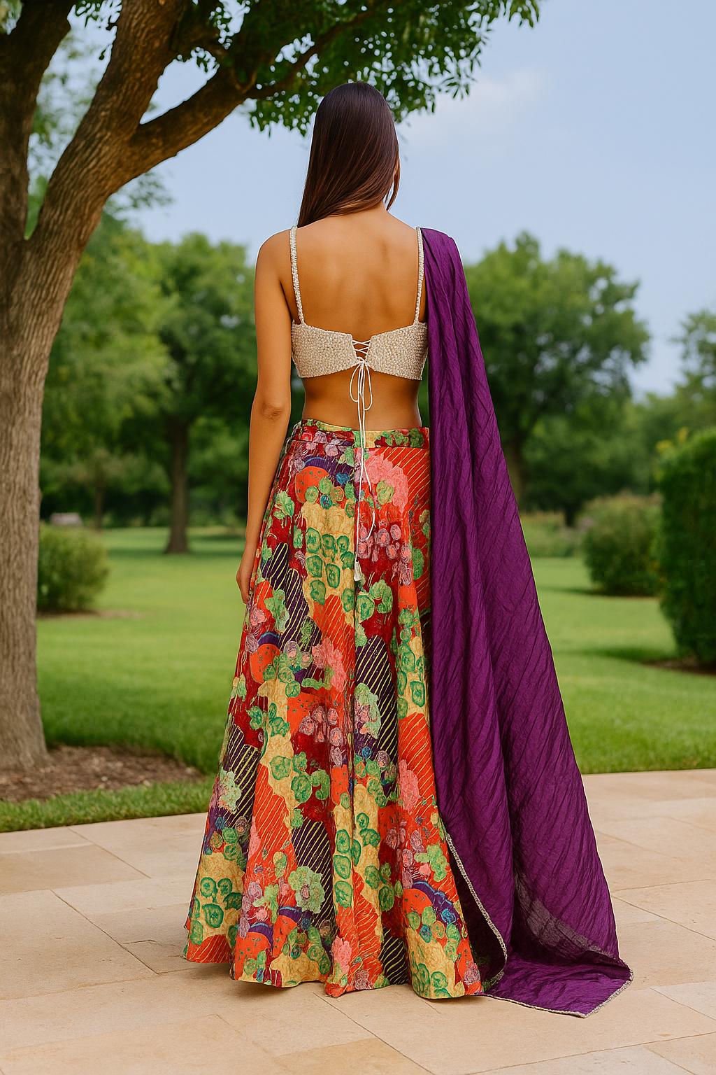 Floral Mosaic Couture Lehenga