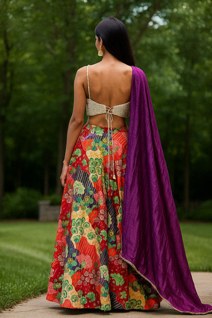 Floral Mosaic Couture Lehenga