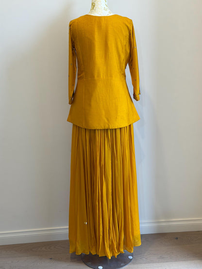 Mustard Yellow Indo Western Outfit , size -38