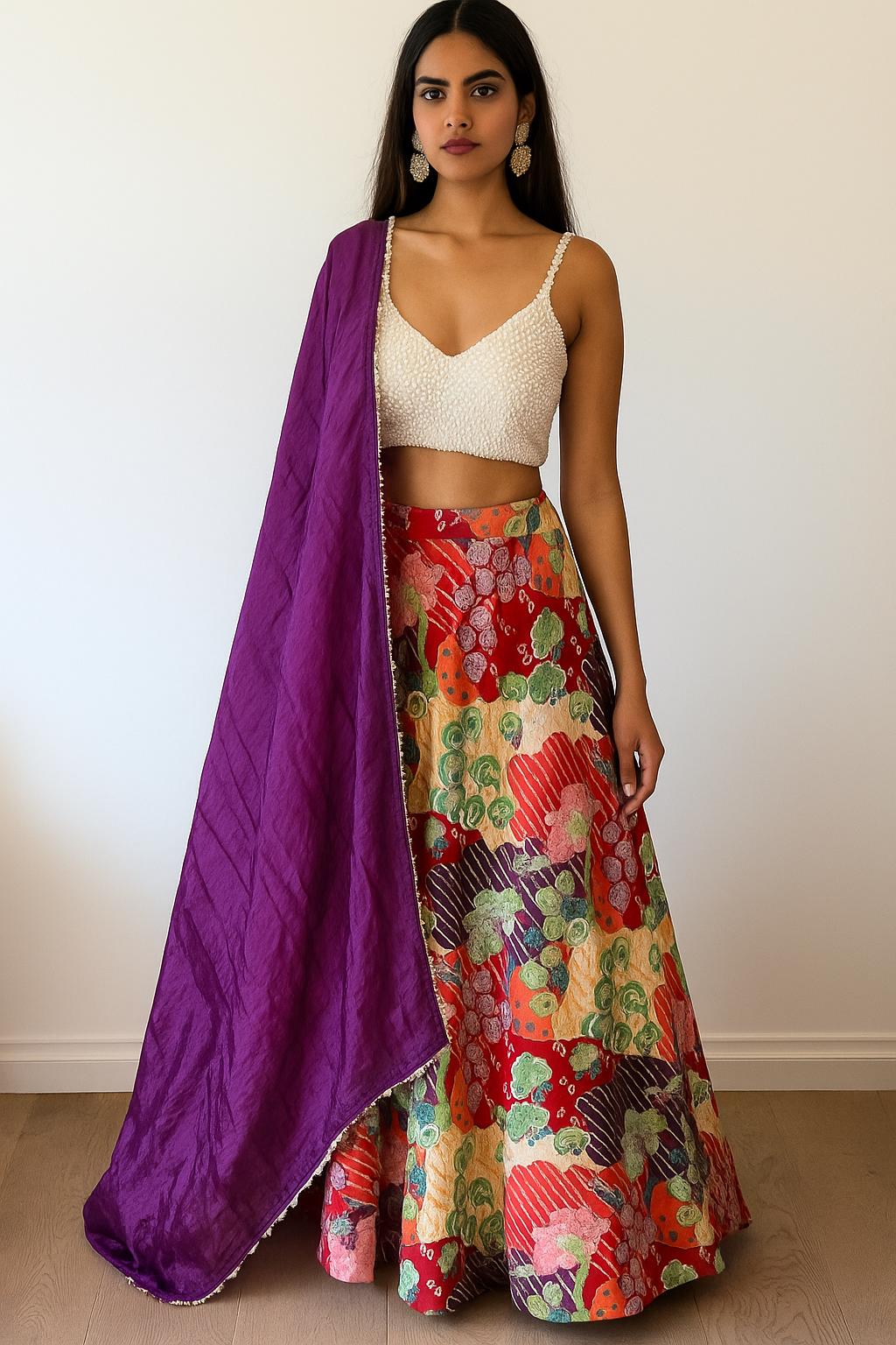 Floral Mosaic Couture Lehenga
