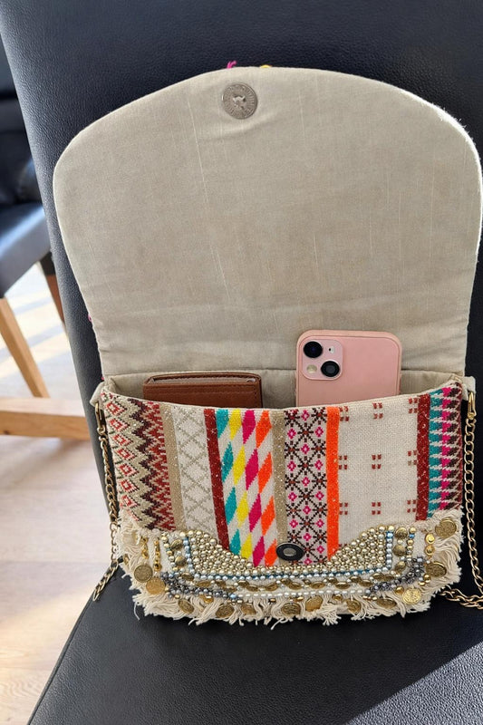 Handmade Boho Sling Bag | Shell & Beaded Crossbody 1