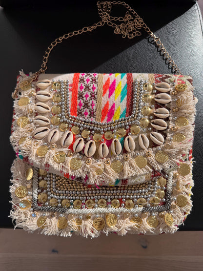 Handmade Boho Sling Bag | Shell & Beaded Crossbody 1