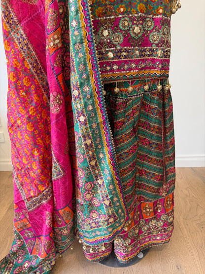 Printed Crepe Sharara Suit with Dupatta | Indian Party Wear | Size 42