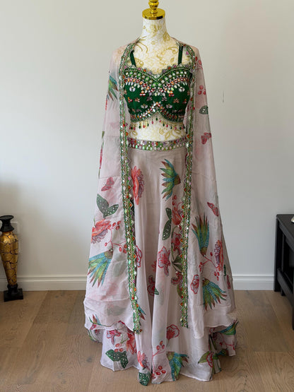 Organza Floral Lehenga