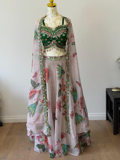 Organza Floral Lehenga