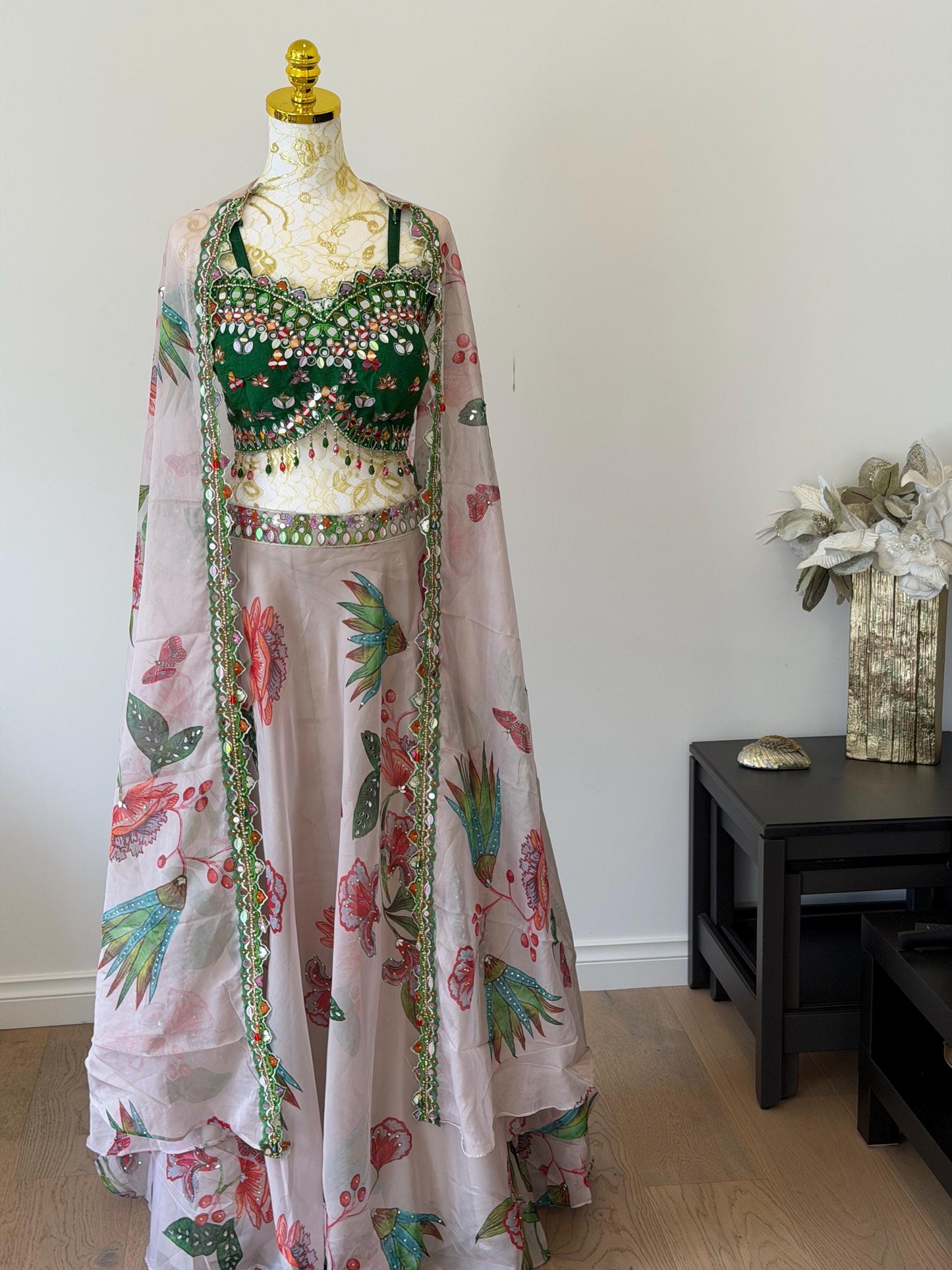 Organza Floral Lehenga
