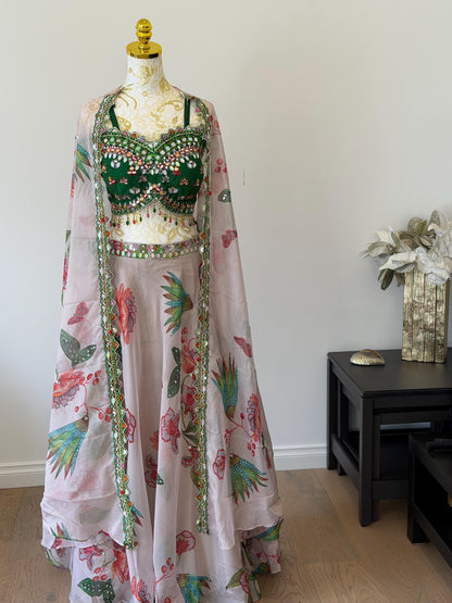 Organza Floral Lehenga