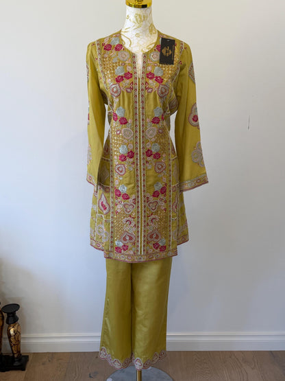 Olive Green Embroidered Salwar Suit Set