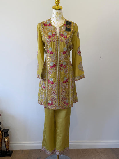 Olive Green Embroidered Salwar Suit Set