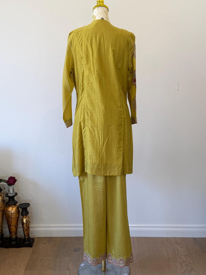 Olive Green Embroidered Salwar Suit Set