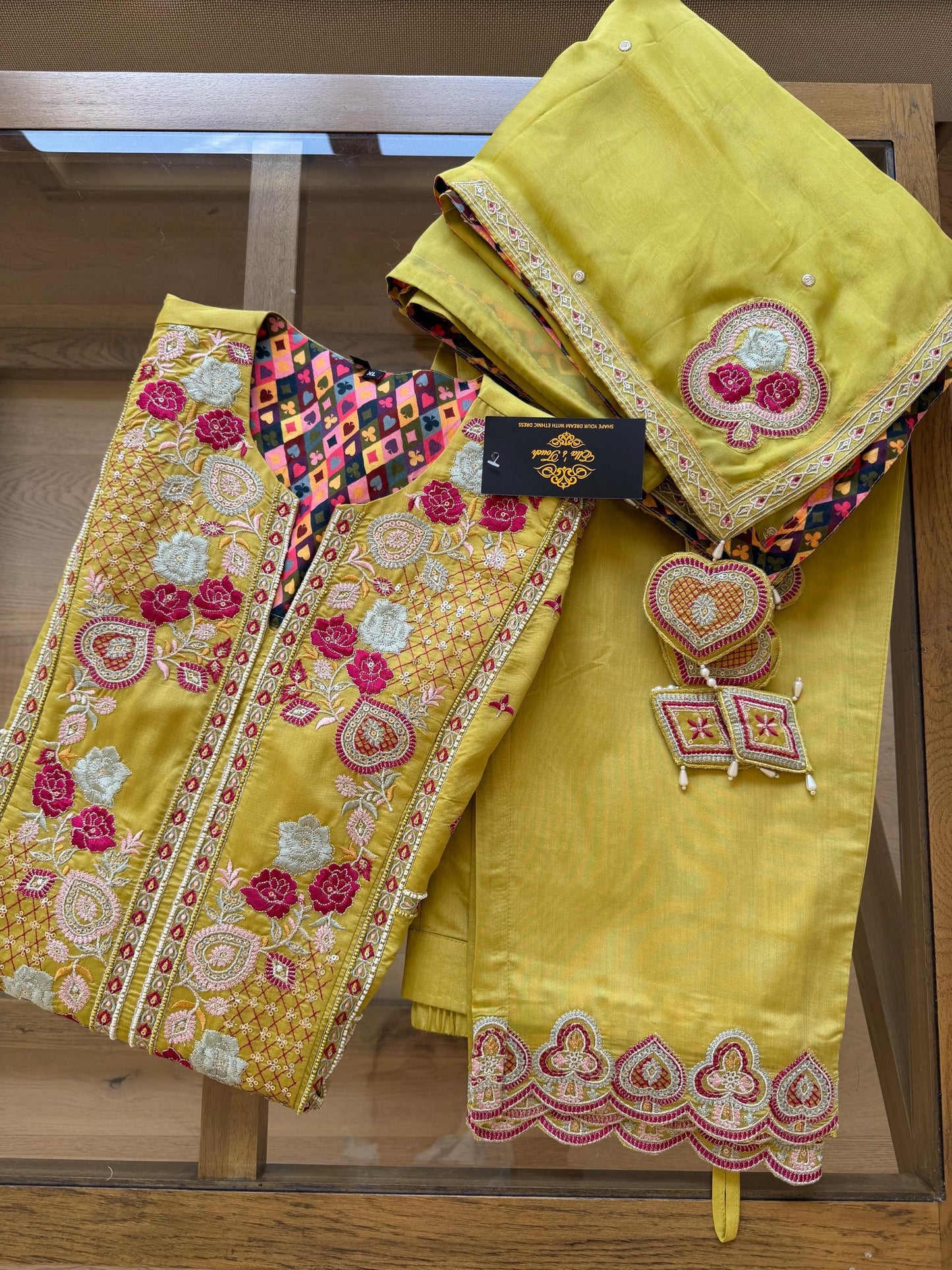 Olive Green Embroidered Salwar Suit Set